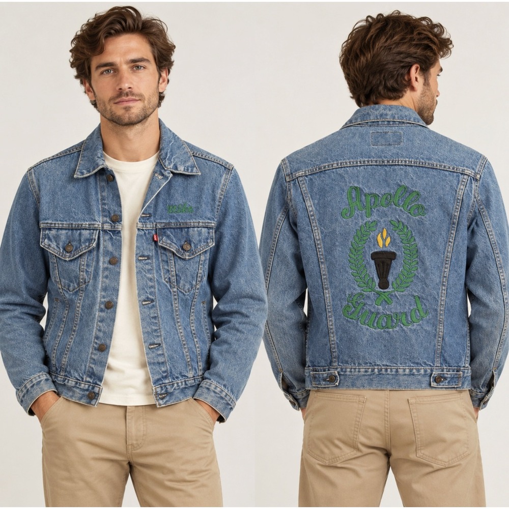 Vintage Levis Type 3 Trucker Jacket 70505 0213 USA Made 36 Embroidered Americana